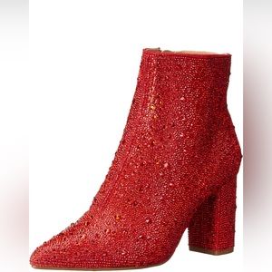 Betsy’s Johnson size 10 red rhinestone booties